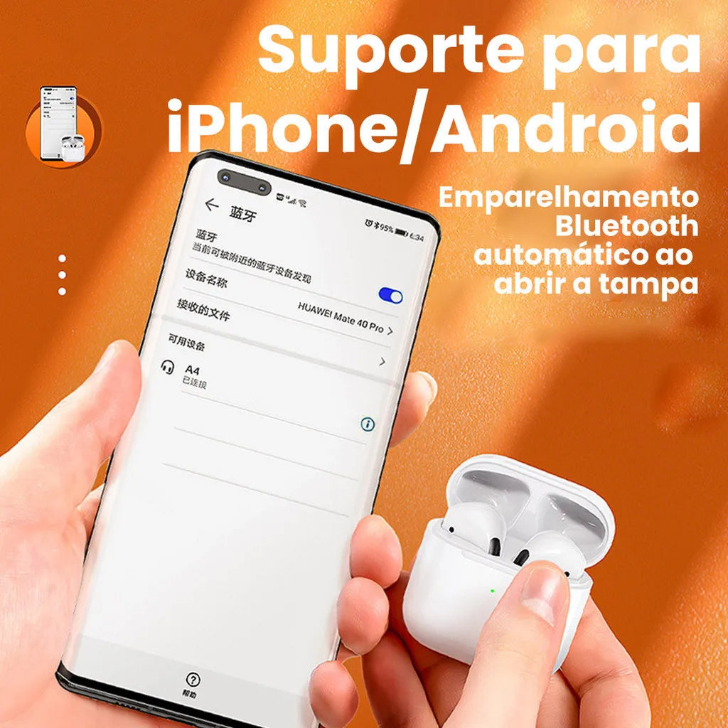 Fone de Ouvido Bluetooth TWS Pro 4s/i12