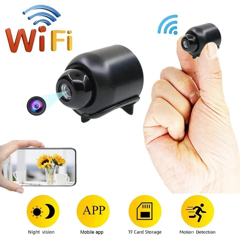 Mini Câmera Wi-Fi 1080P com Detector de Movimento e Som